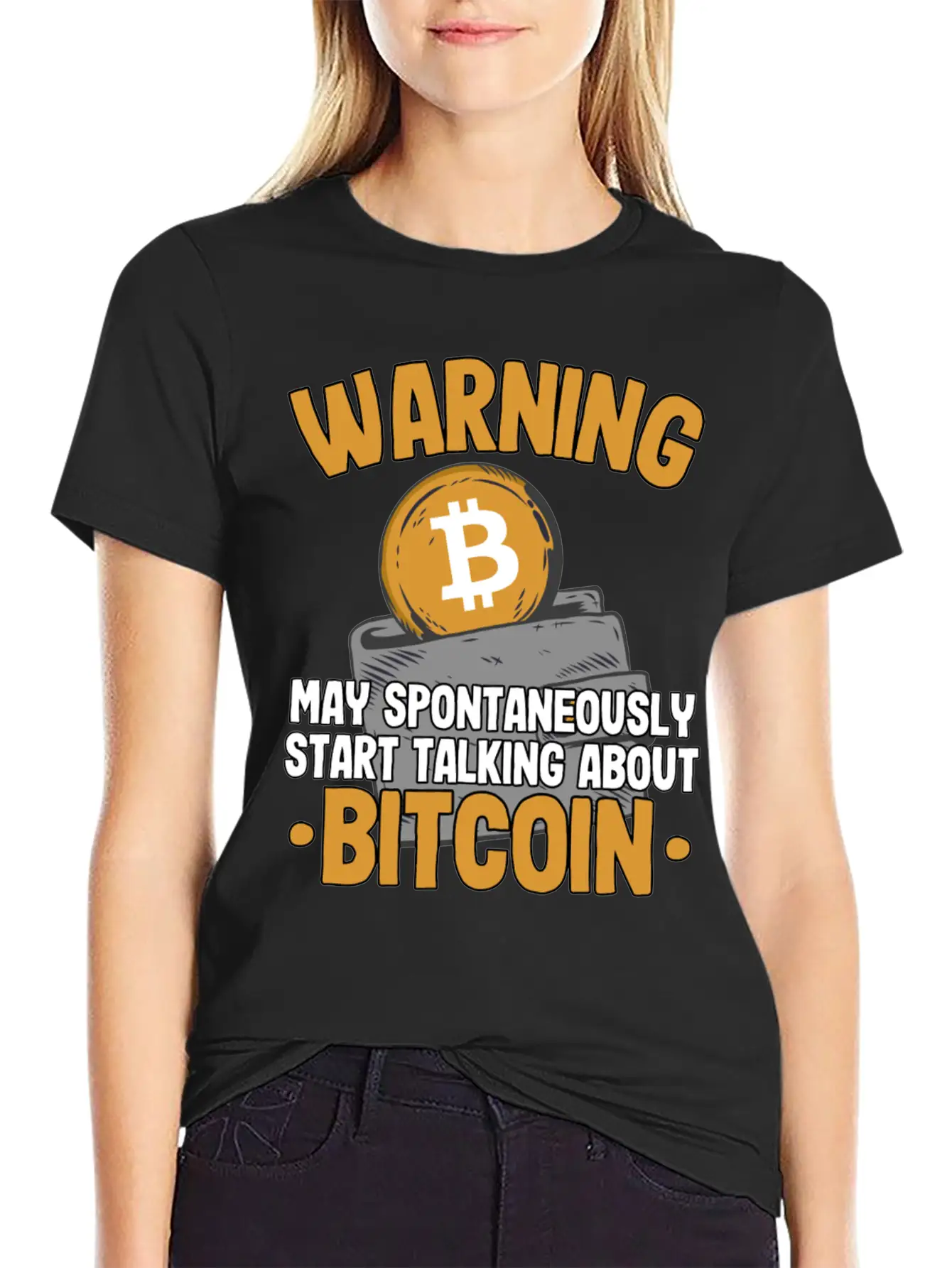 Warning Maytalk About Bitcoin Funny Btc Crypto Breathable Soft Cotton T-Shirt – Timeless Casual Look