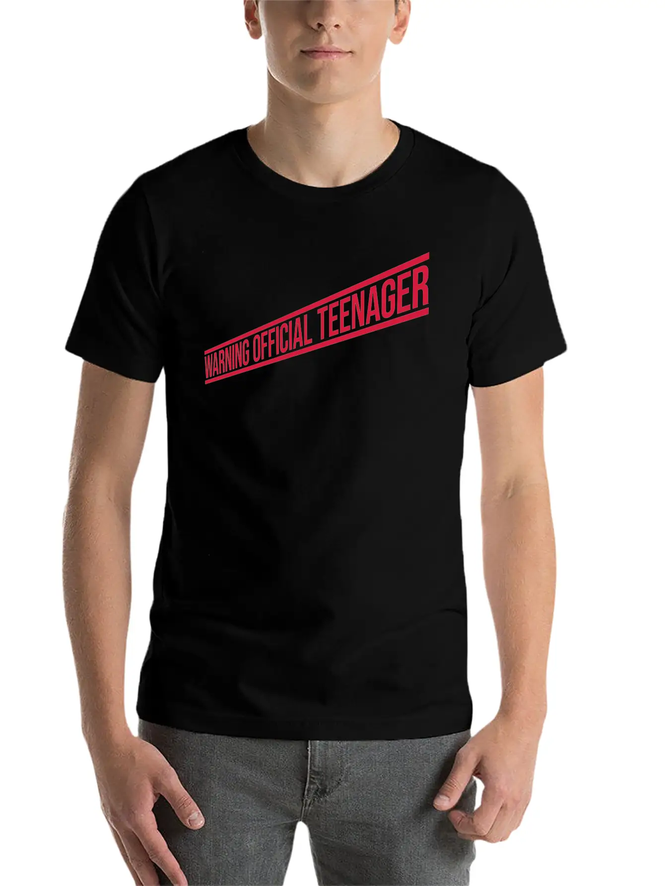 Warning Official Teenager Quote Unisex Casual T-Shirt – Clean Design For Daily Comfort