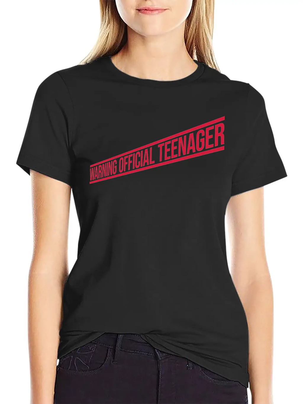 Warning Official Teenager Quote Unisex Casual T-Shirt – Clean Design For Daily Comfort