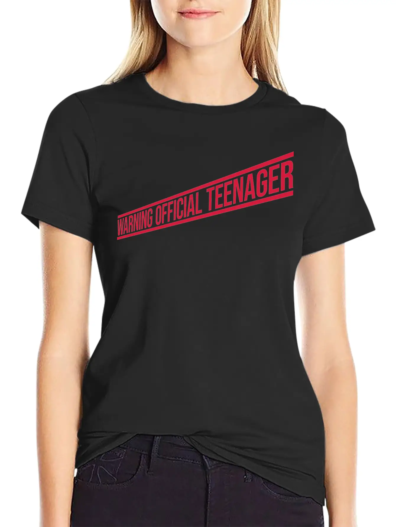 Warning Official Teenager Quote Unisex Casual T-Shirt – Clean Design For Daily Comfort