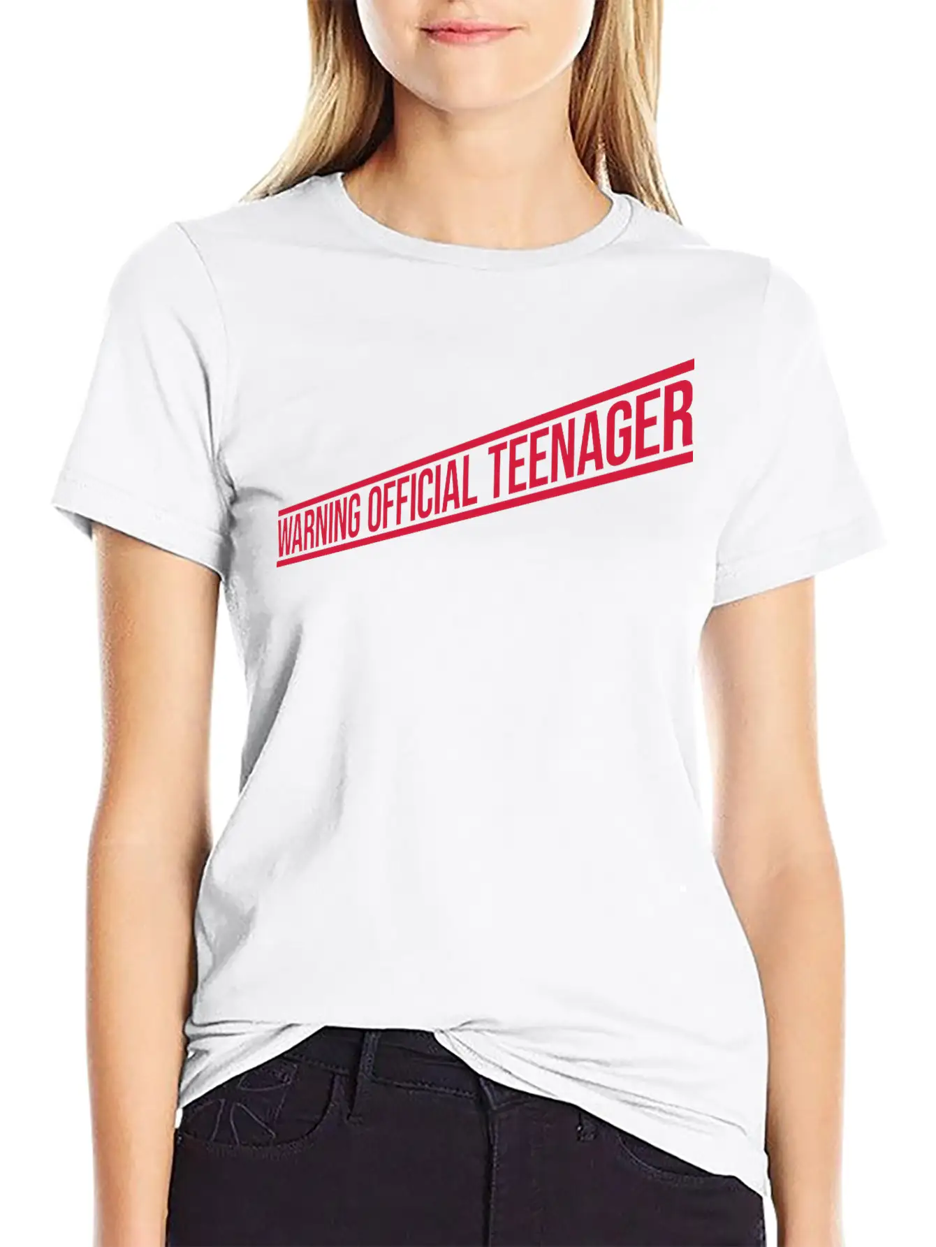 Warning Official Teenager Quote Unisex Casual T-Shirt – Clean Design For Daily Comfort