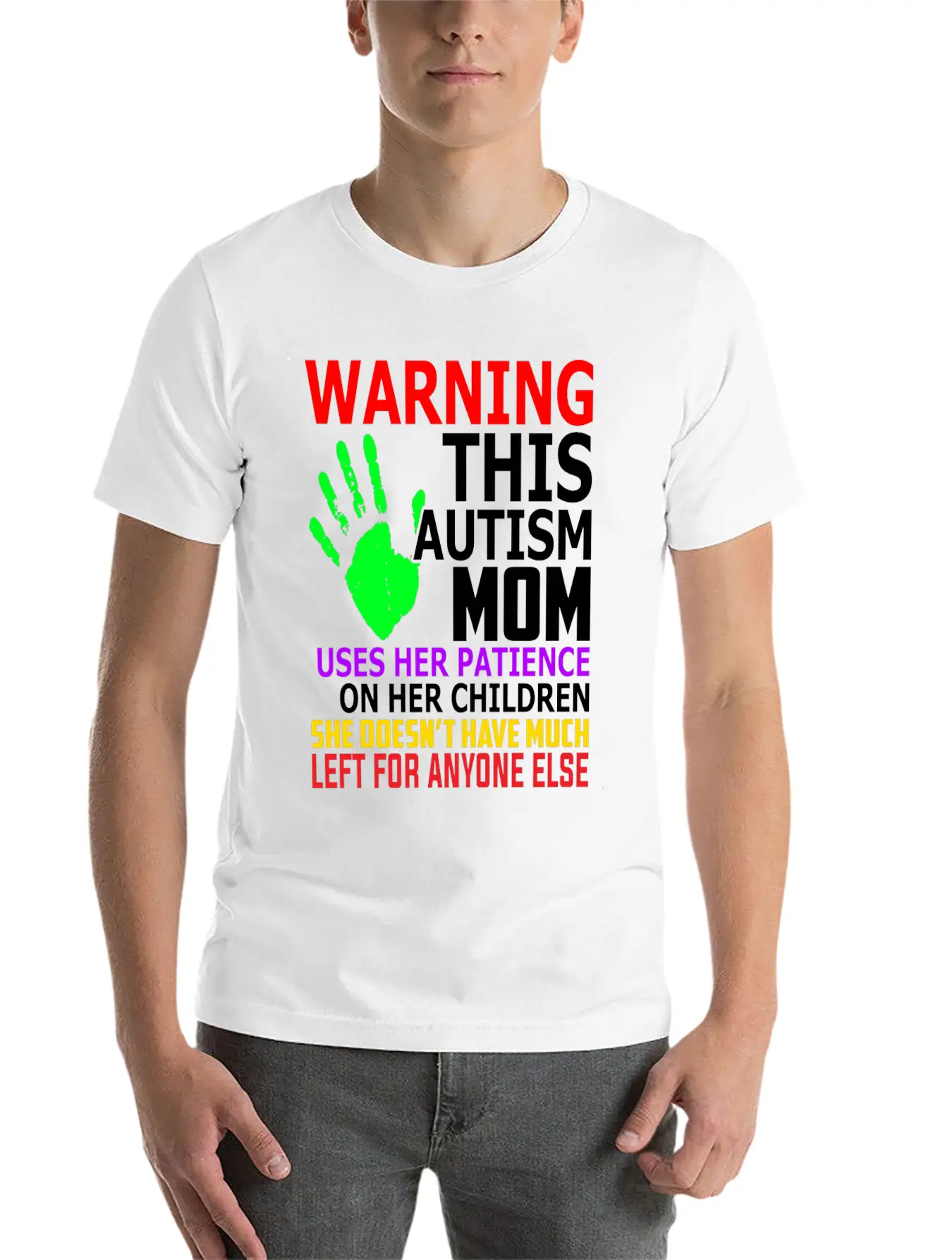Warning This Autism Mom Uses Her Patience Unisex Casual T-Shirt – Clean Design For Daily Comfort
