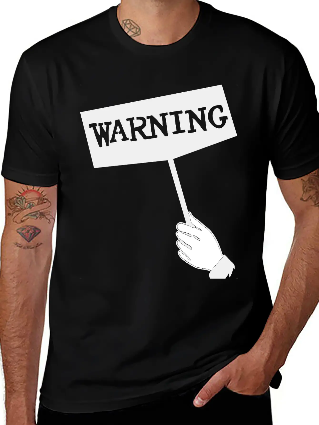 WARNING Unisex Short Sleeve Soft Cotton T-Shirt – Casual Everyday Wear