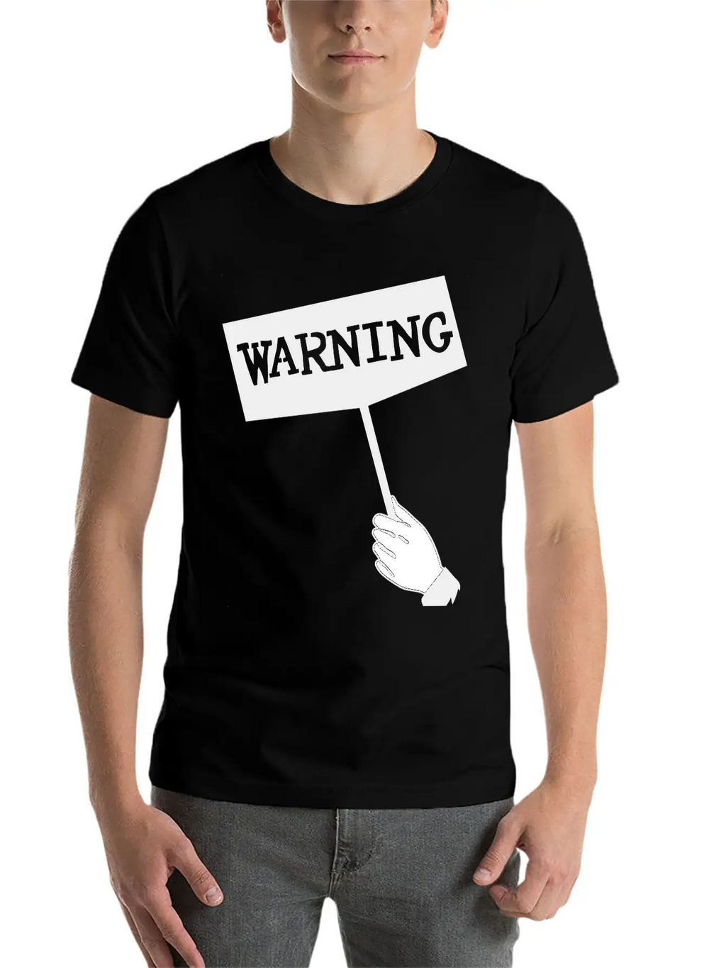 WARNING Unisex Short Sleeve Soft Cotton T-Shirt – Casual Everyday Wear