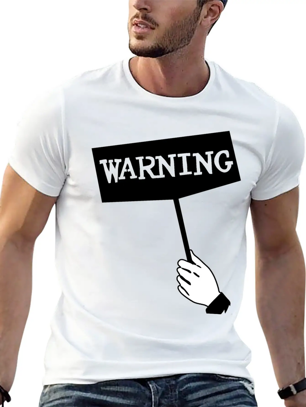 WARNING Unisex Short Sleeve Soft Cotton T-Shirt – Casual Everyday Wear