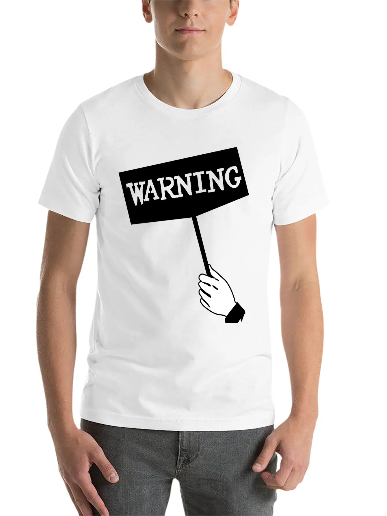 WARNING Unisex Short Sleeve Soft Cotton T-Shirt – Casual Everyday Wear