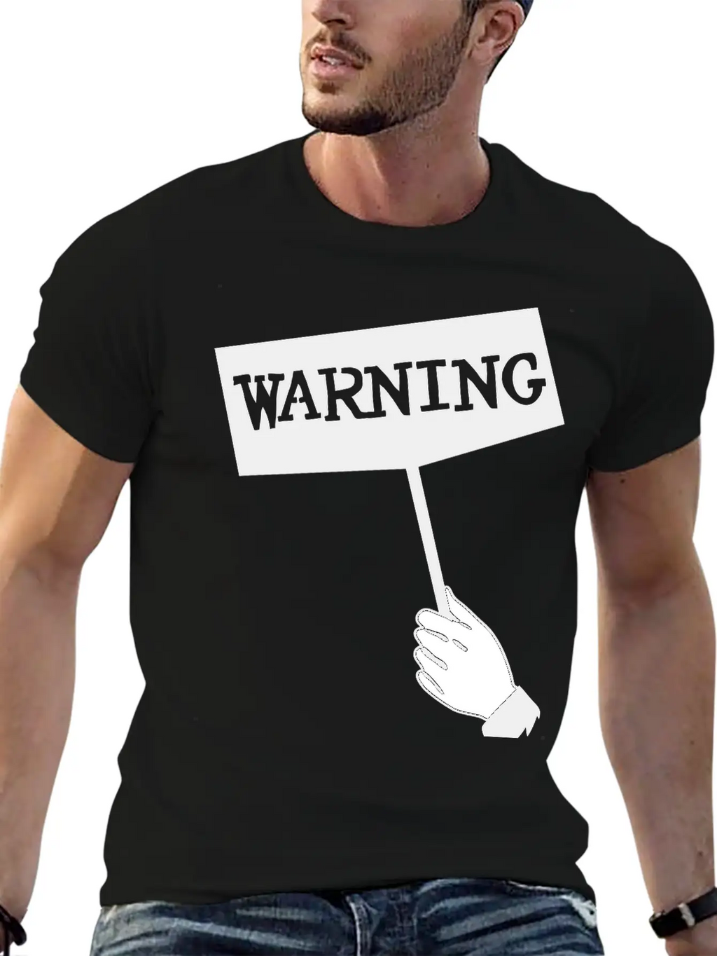 WARNING Unisex Short Sleeve Soft Cotton T-Shirt – Casual Everyday Wear