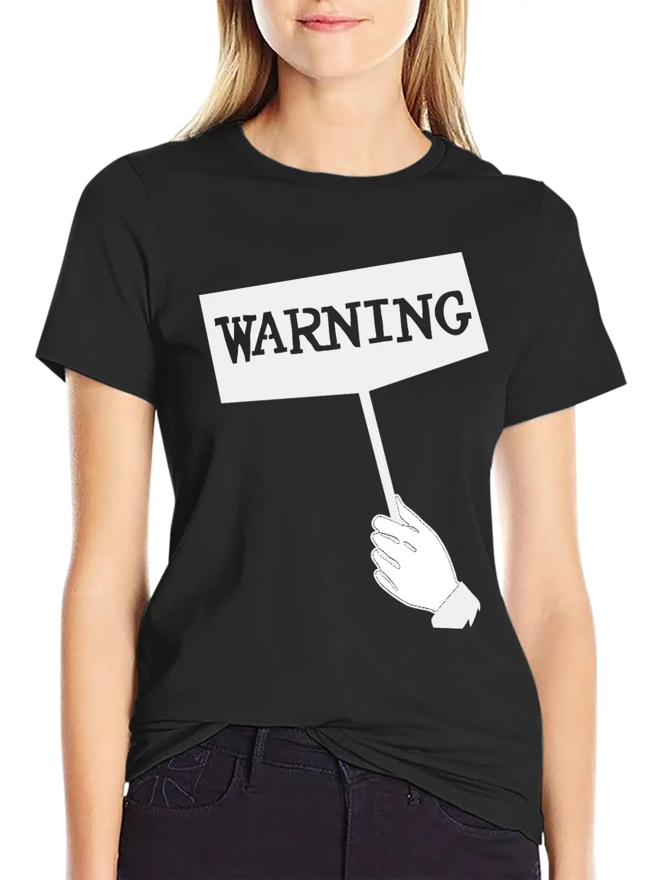 WARNING Unisex Short Sleeve Soft Cotton T-Shirt – Casual Everyday Wear