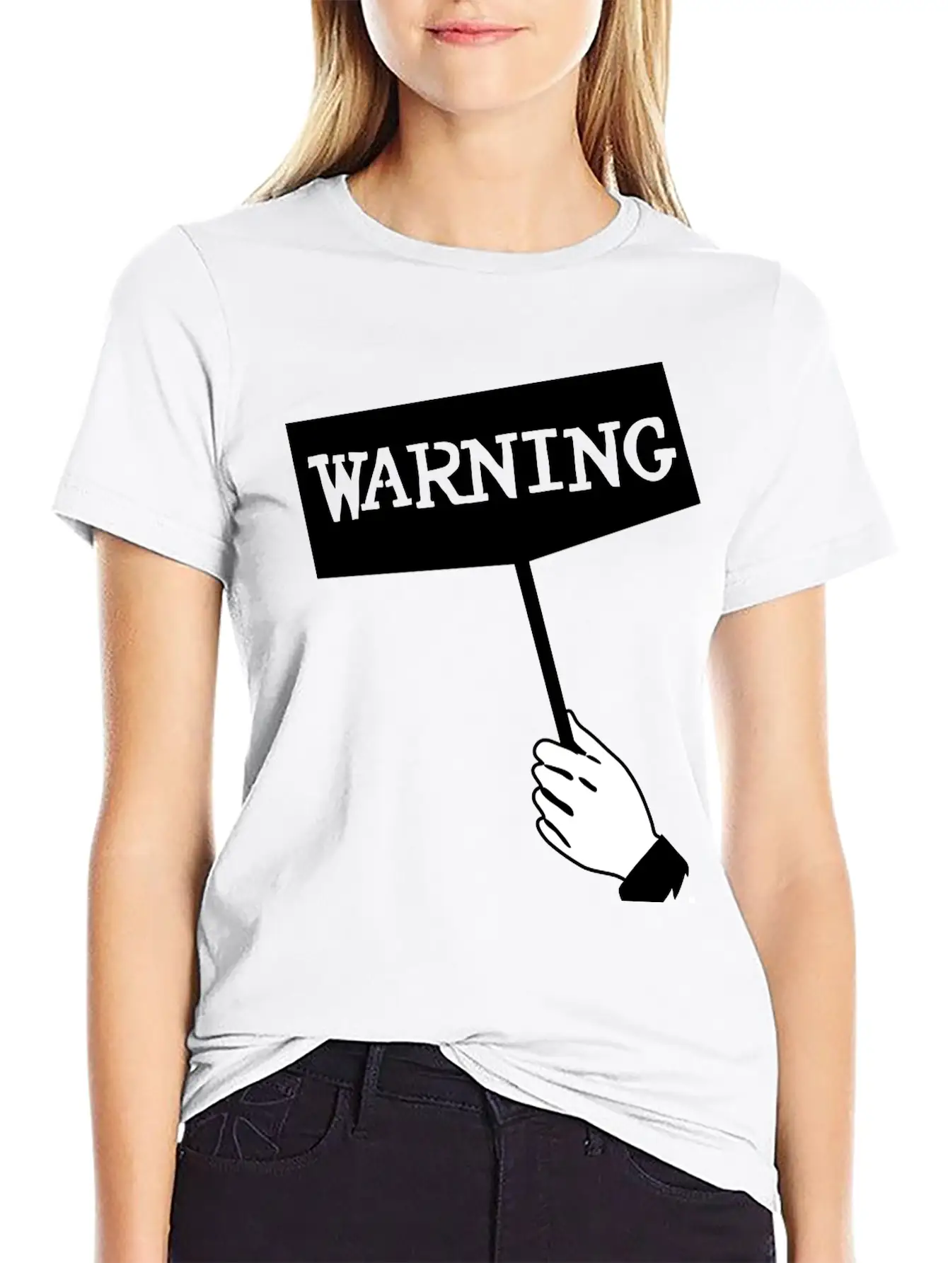 WARNING Unisex Short Sleeve Soft Cotton T-Shirt – Casual Everyday Wear