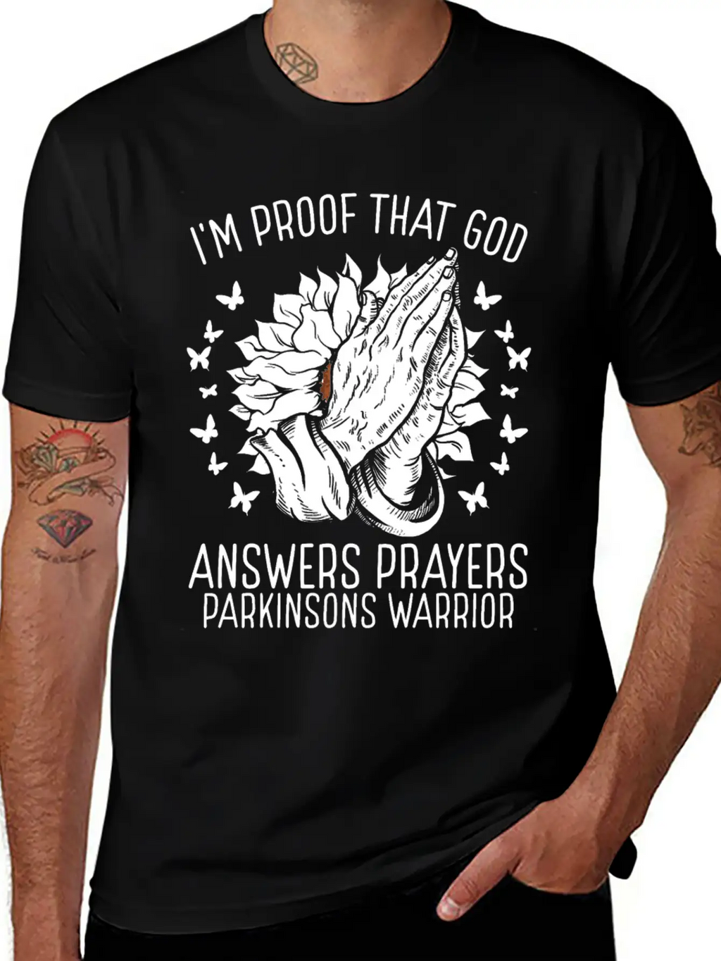 Warrior Faith God Parkinsons Awareness Ribbon Casual Graphic T-Shirt – Simple And Comfortable Daily Wear