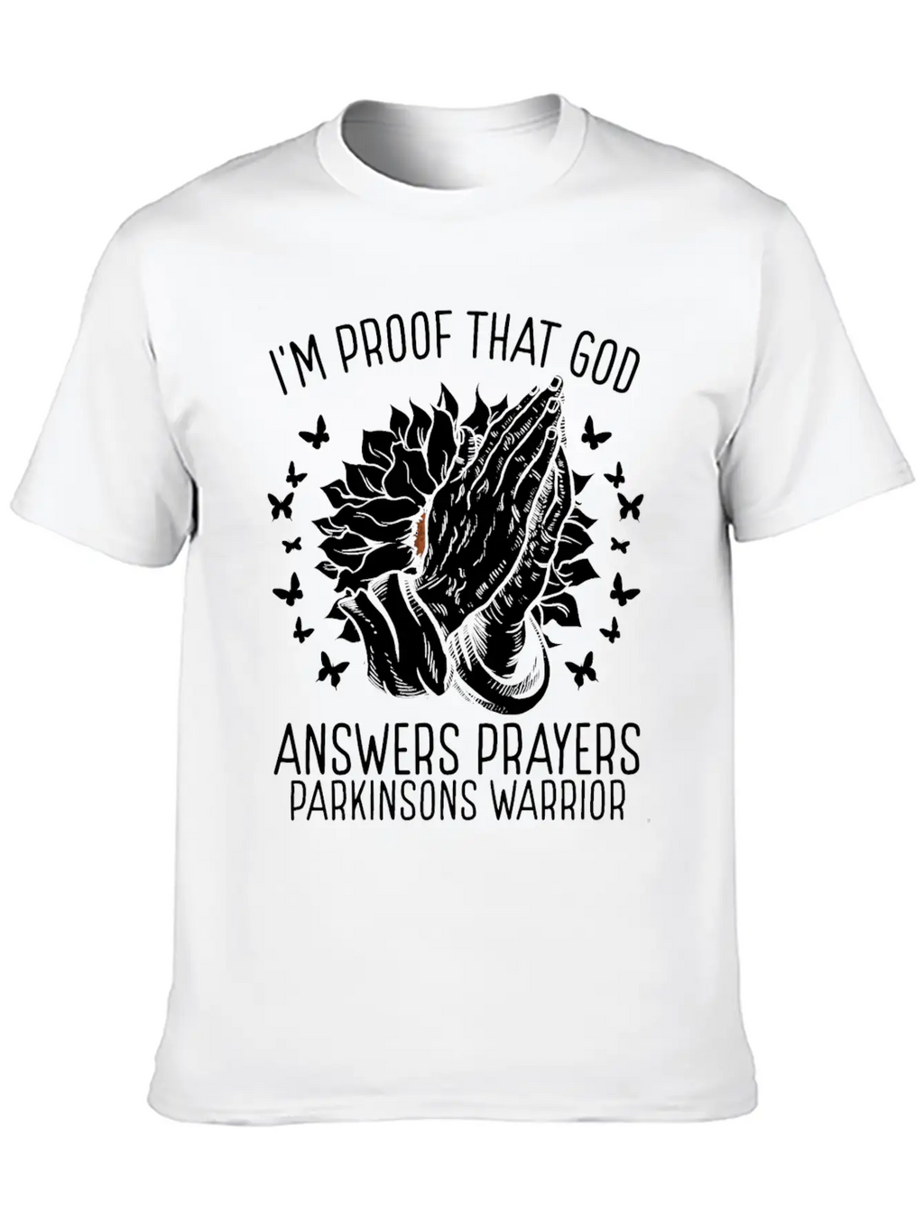 Warrior Faith God Parkinsons Awareness Ribbon Casual Graphic T-Shirt – Simple And Comfortable Daily Wear