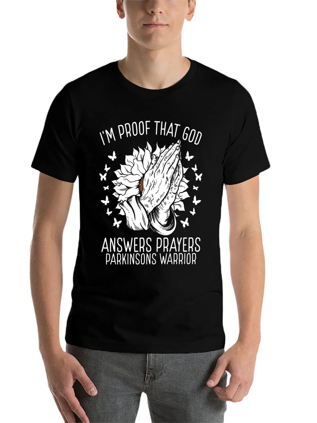 Warrior Faith God Parkinsons Awareness Ribbon Casual Graphic T-Shirt – Simple And Comfortable Daily Wear