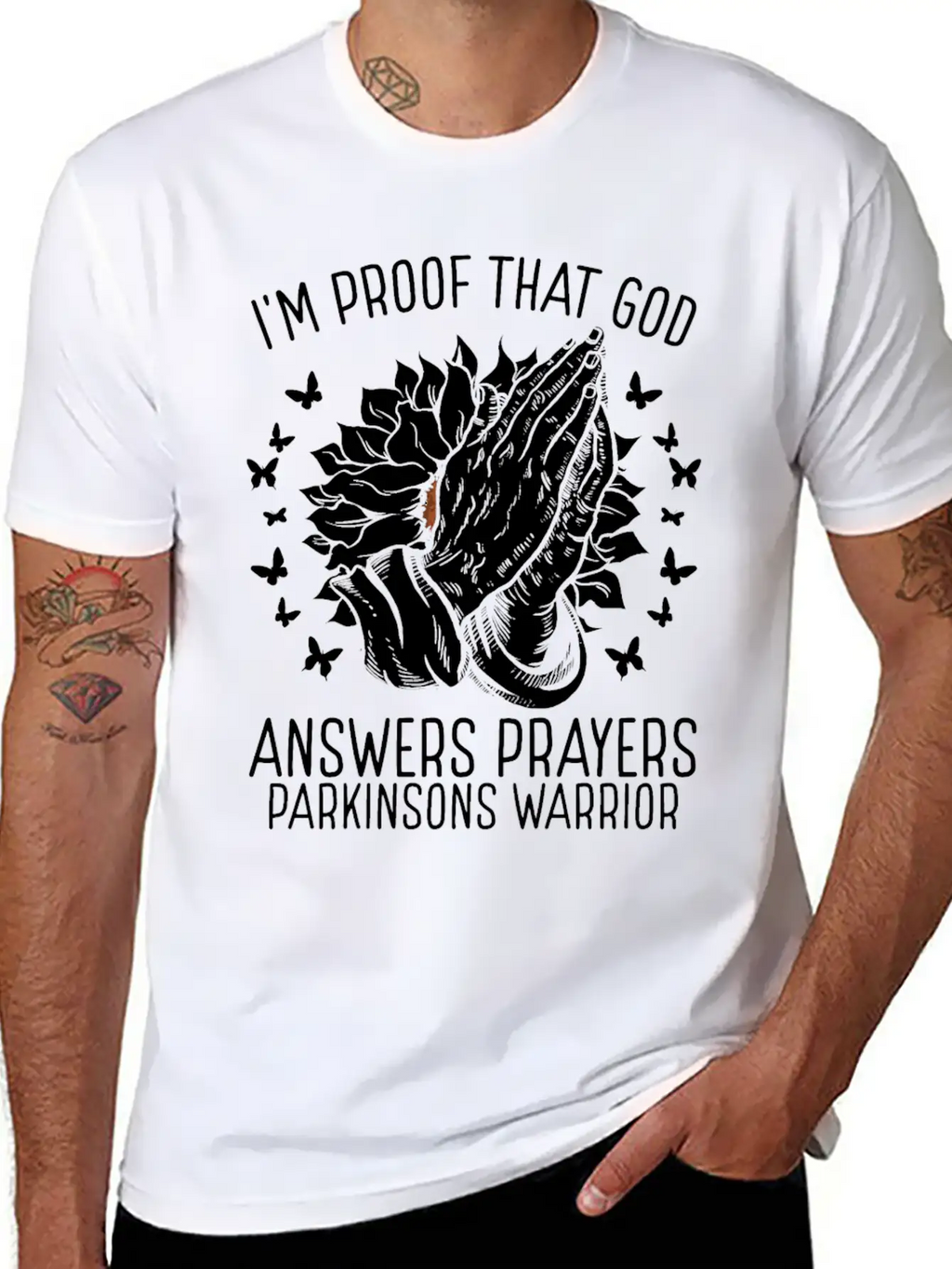 Warrior Faith God Parkinsons Awareness Ribbon Casual Graphic T-Shirt – Simple And Comfortable Daily Wear
