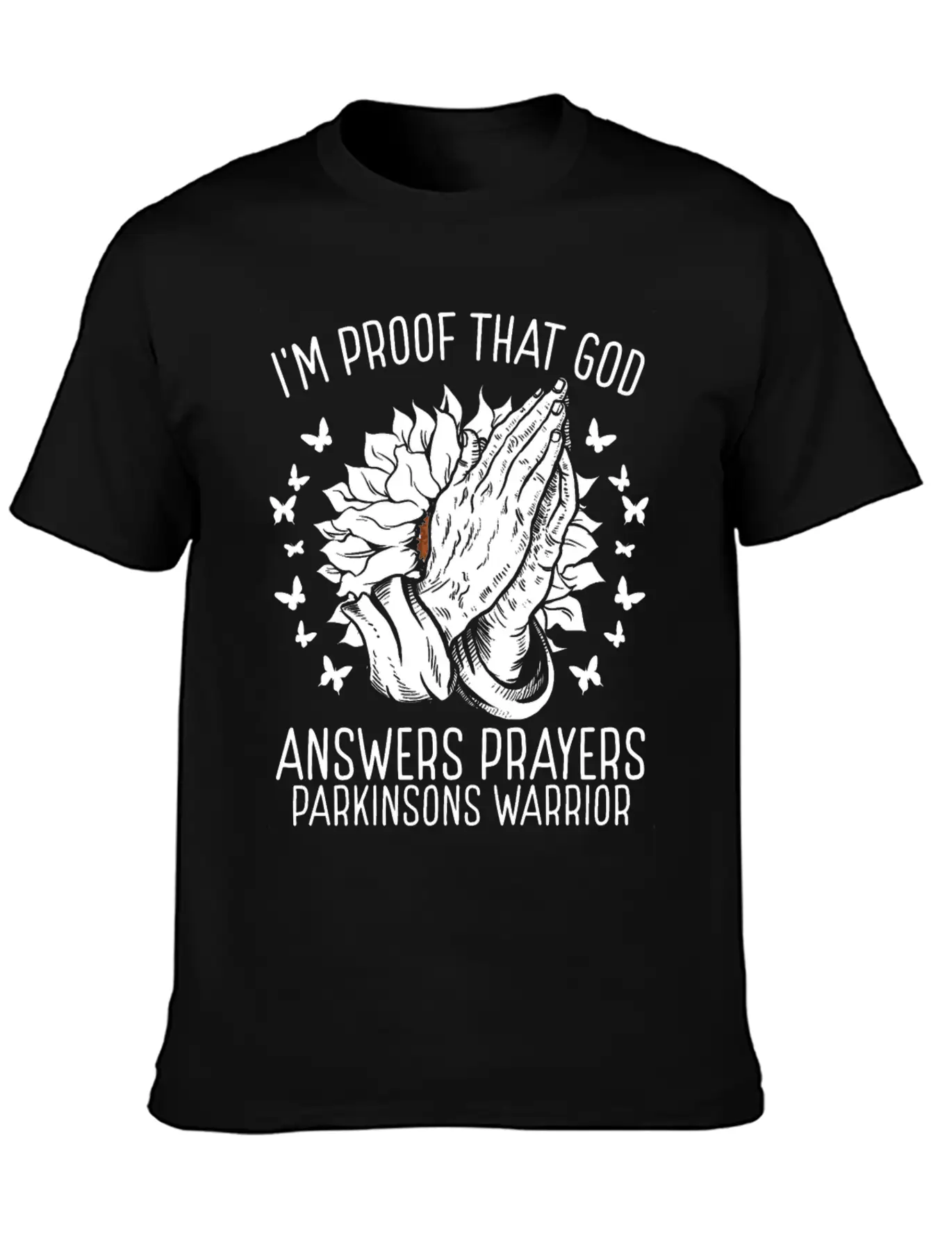 Warrior Faith God Parkinsons Awareness Ribbon Casual Graphic T-Shirt – Simple And Comfortable Daily Wear