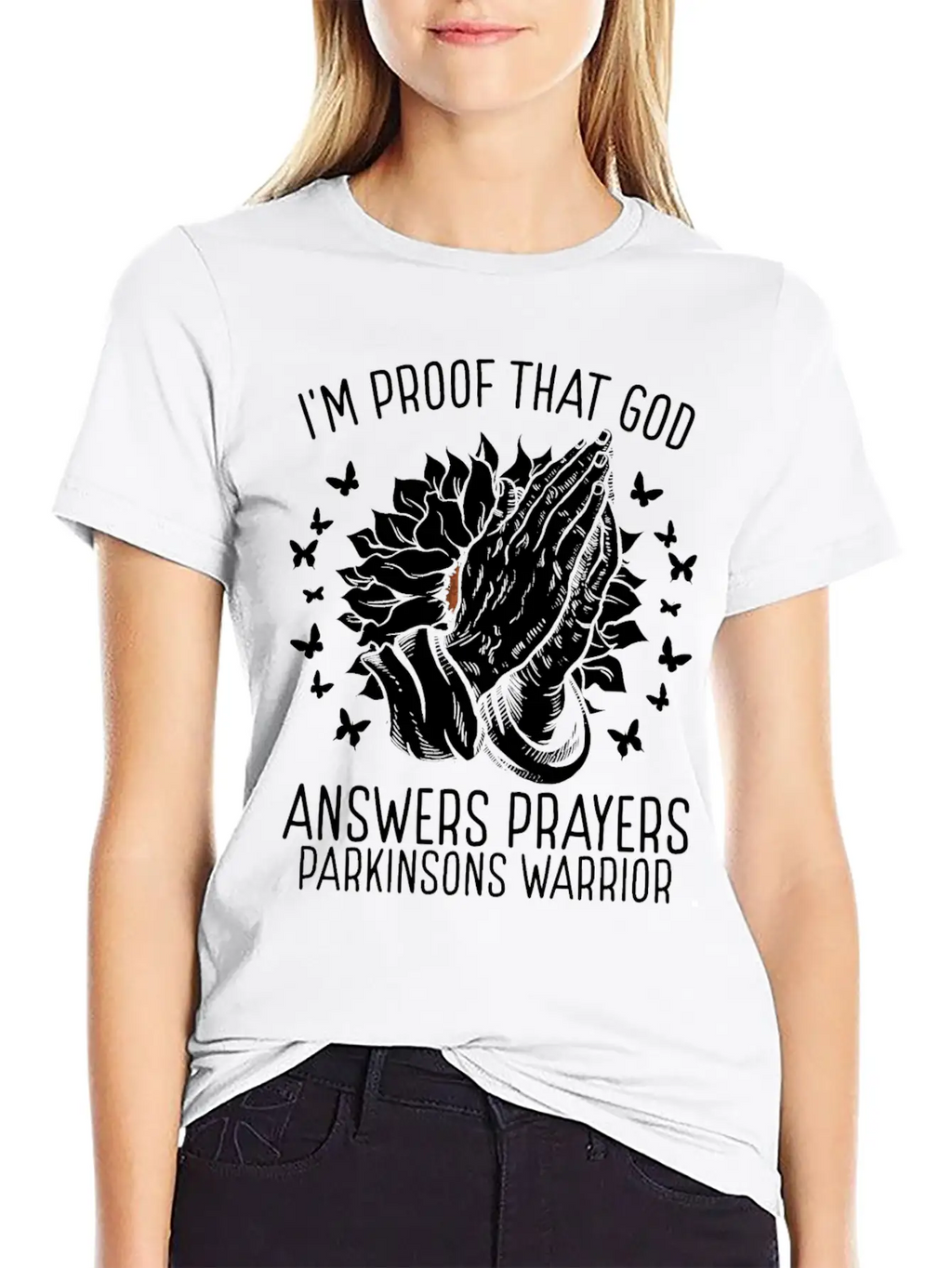 Warrior Faith God Parkinsons Awareness Ribbon Casual Graphic T-Shirt – Simple And Comfortable Daily Wear