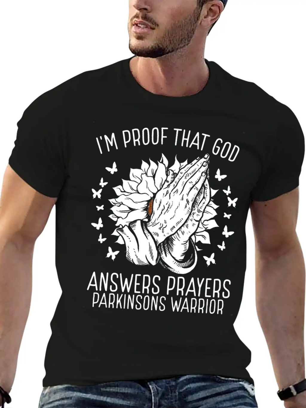 Warrior Faith God Parkinsons Awareness Ribbon Casual Graphic T-Shirt – Simple And Comfortable Daily Wear