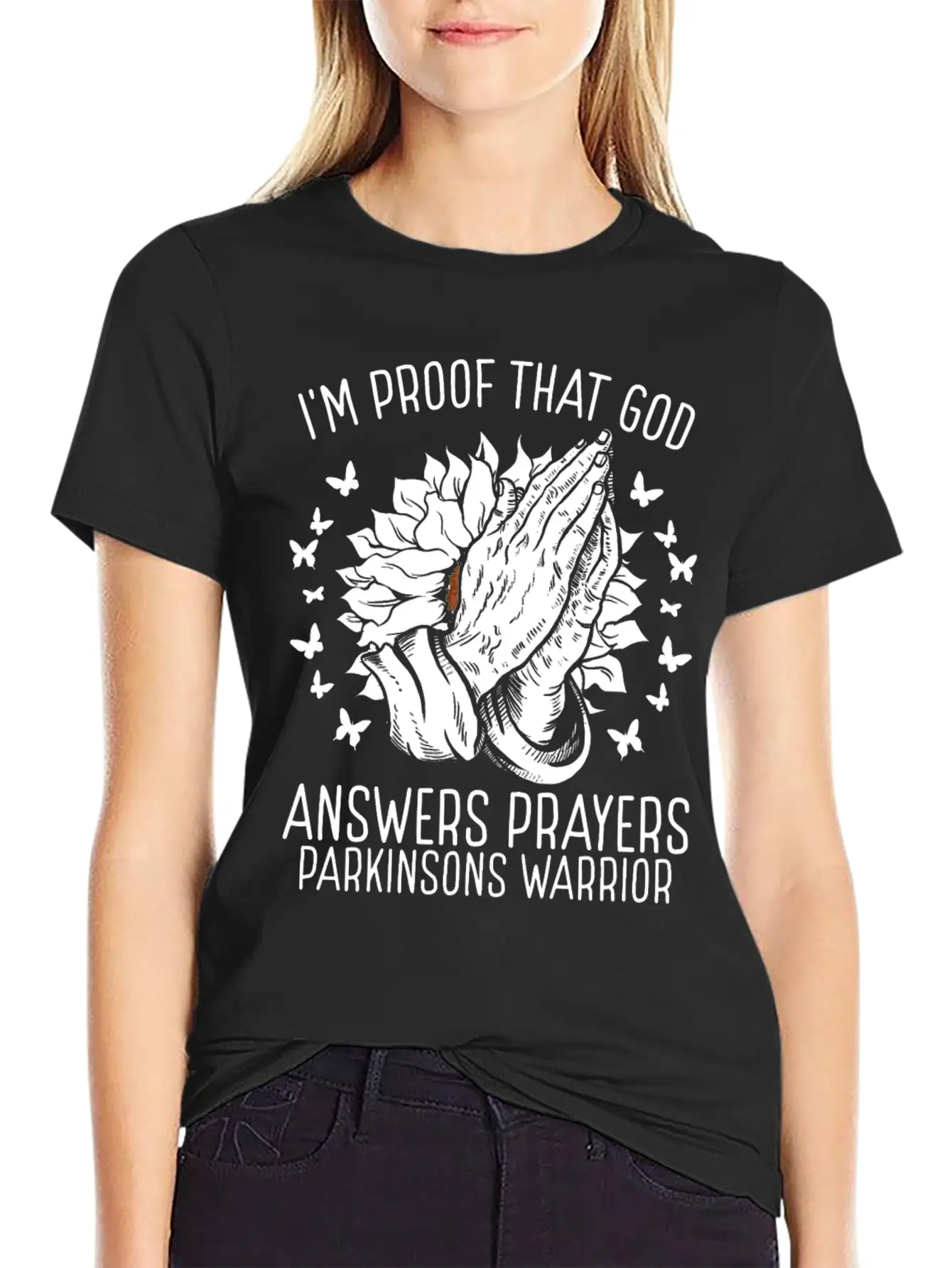 Warrior Faith God Parkinsons Awareness Ribbon Casual Graphic T-Shirt – Simple And Comfortable Daily Wear