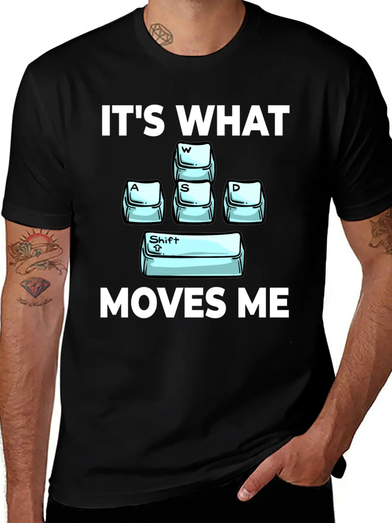 WASD Gaming Keyboard Keycap Player Breathable Soft Cotton T-Shirt – Timeless Casual Look