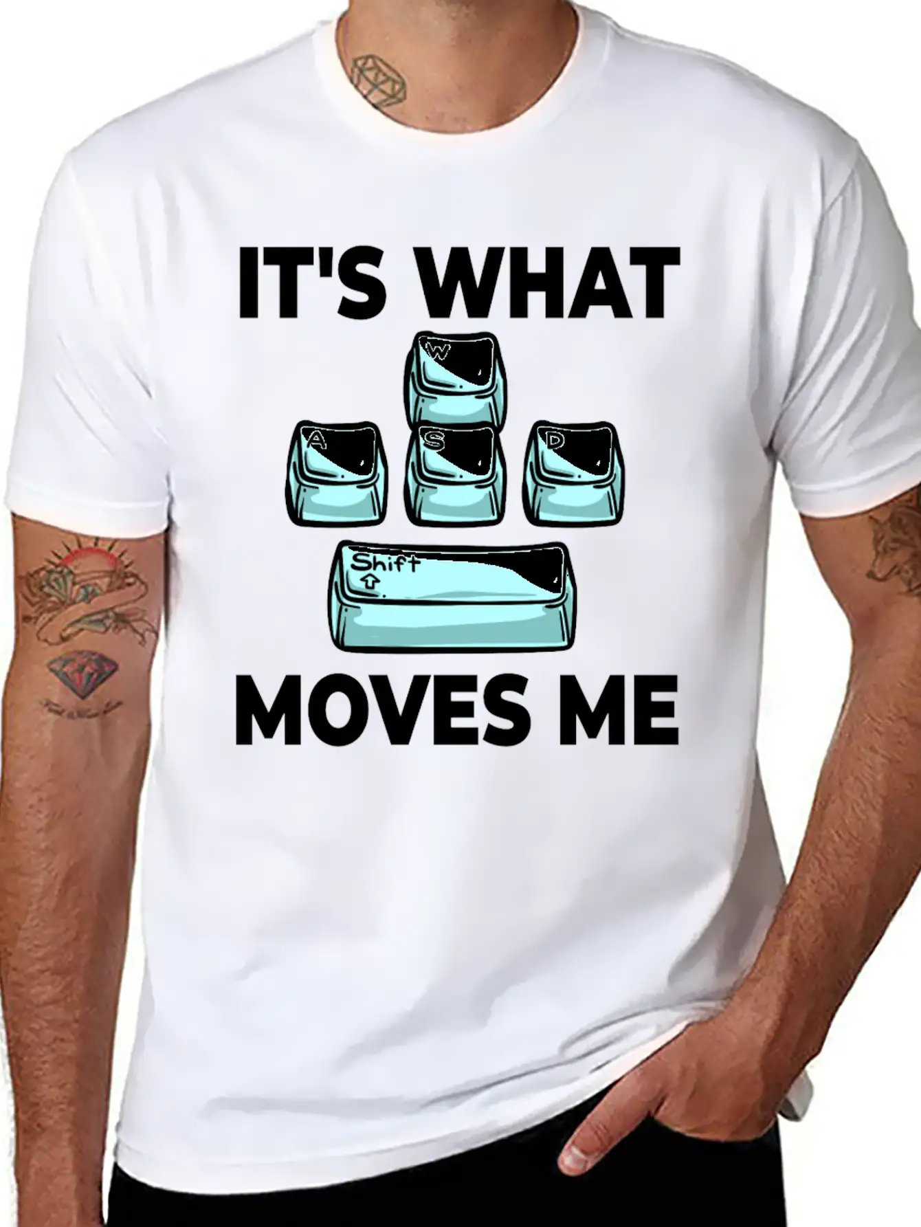 WASD Gaming Keyboard Keycap Player Breathable Soft Cotton T-Shirt – Timeless Casual Look