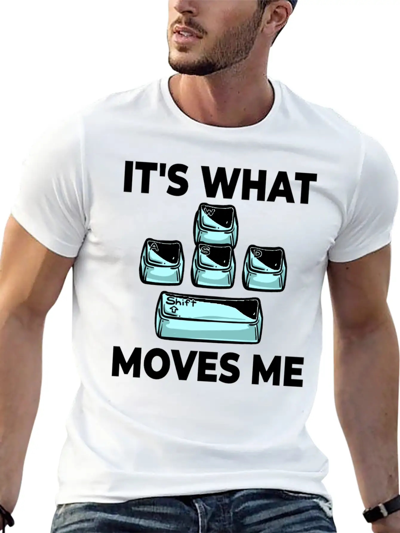 WASD Gaming Keyboard Keycap Player Breathable Soft Cotton T-Shirt – Timeless Casual Look
