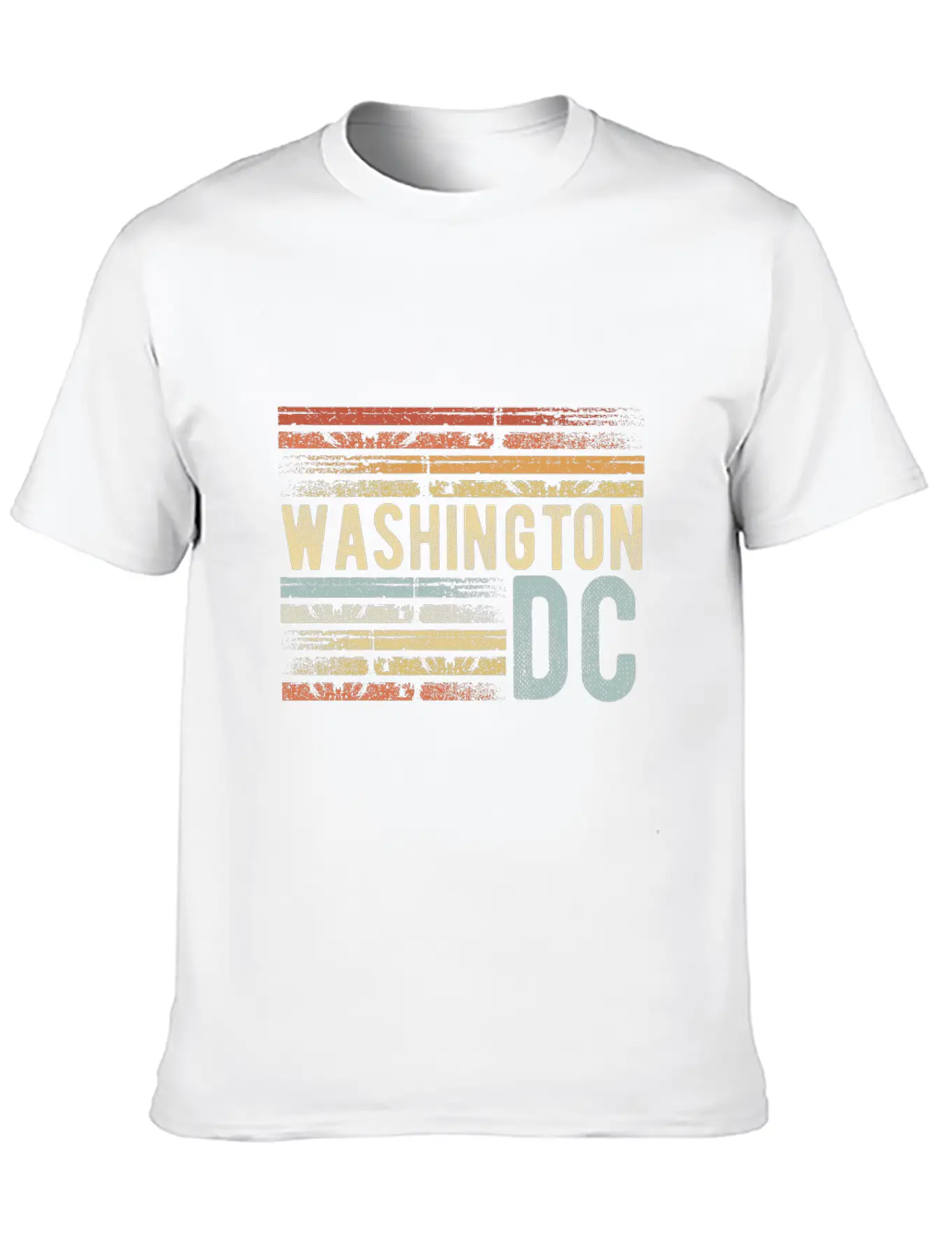 Washington DC Outfit Retro Sunset Unisex Short Sleeve Soft Cotton T-Shirt – Casual Everyday Wear