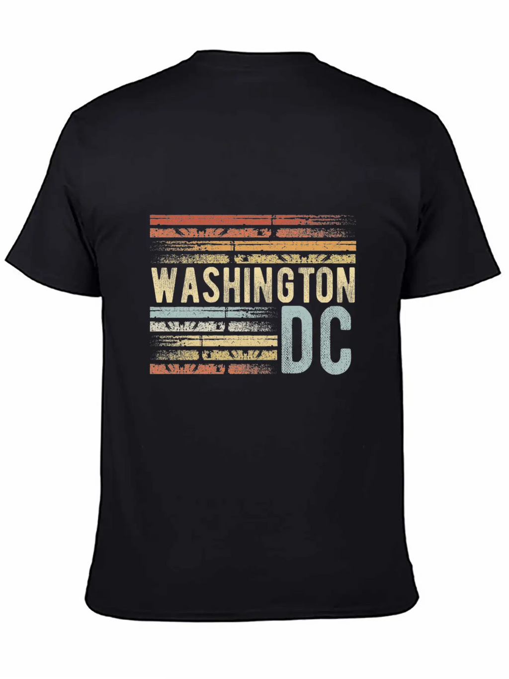 Washington DC Outfit Retro Sunset Unisex Short Sleeve Soft Cotton T-Shirt – Casual Everyday Wear