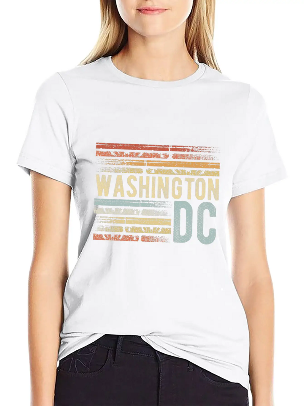 Washington DC Outfit Retro Sunset Unisex Short Sleeve Soft Cotton T-Shirt – Casual Everyday Wear