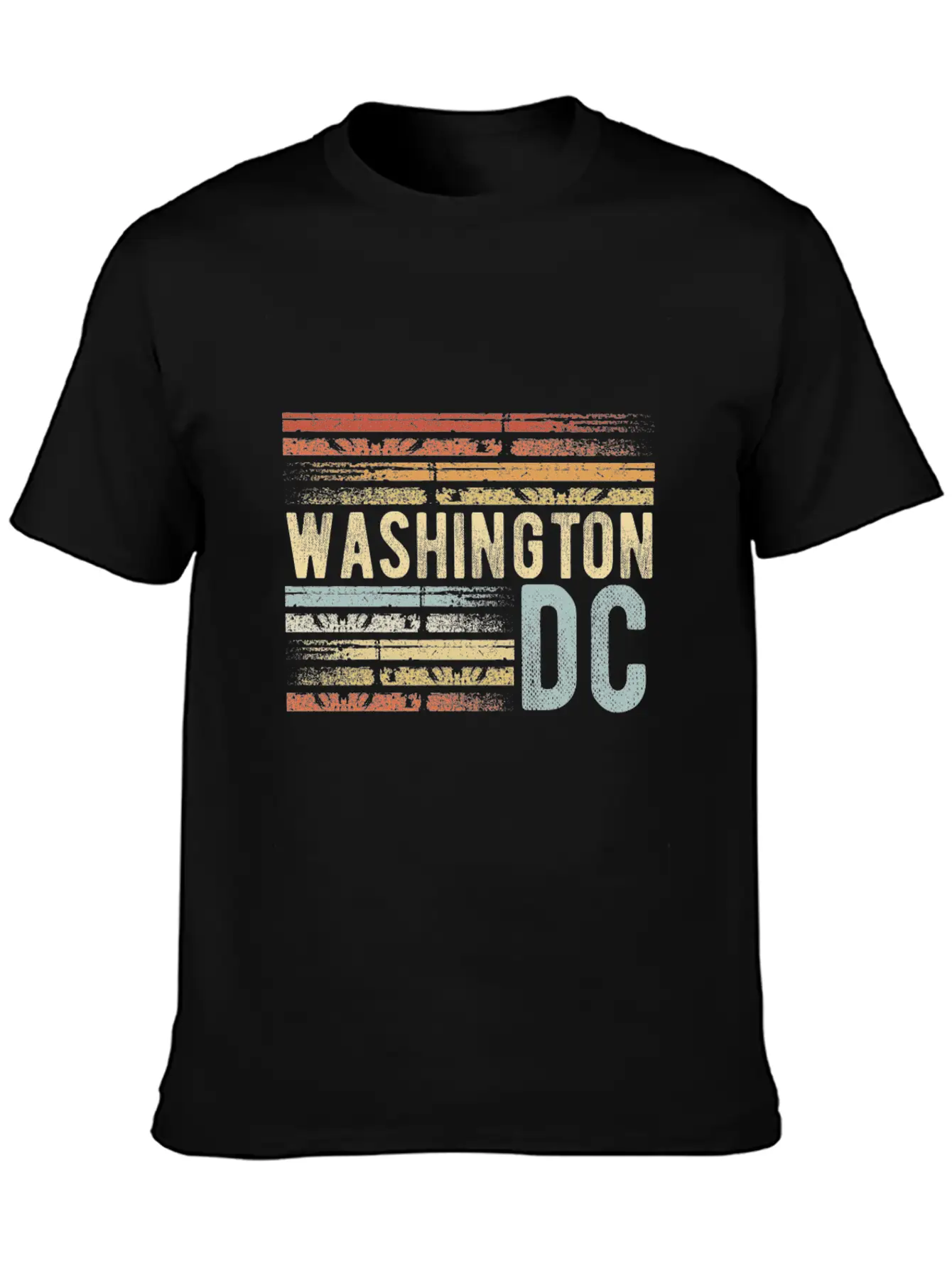 Washington DC Outfit Retro Sunset Unisex Short Sleeve Soft Cotton T-Shirt – Casual Everyday Wear