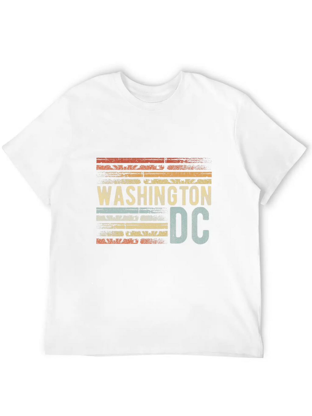 Washington DC Outfit Retro Sunset Unisex Short Sleeve Soft Cotton T-Shirt – Casual Everyday Wear