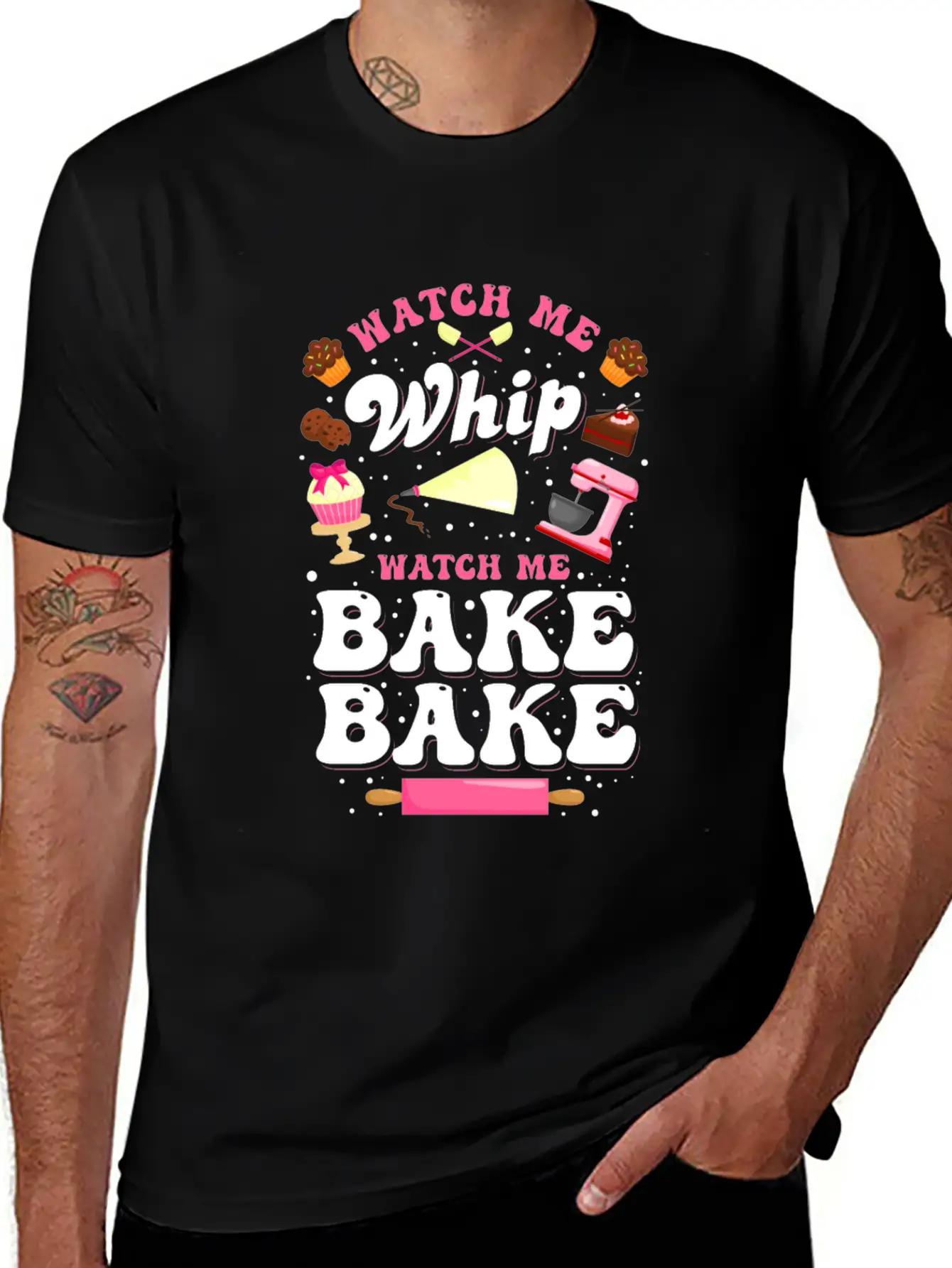 Watch Me Whip Watch Me Bake Bake Baking Gift Classic Fit Graphic Tee For Daily Comfort – Unisex Cotton Shirt
