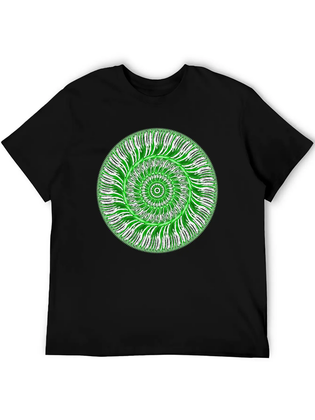 Watcher Of Green Mandala Breathable Soft Cotton T-Shirt – Timeless Casual Look