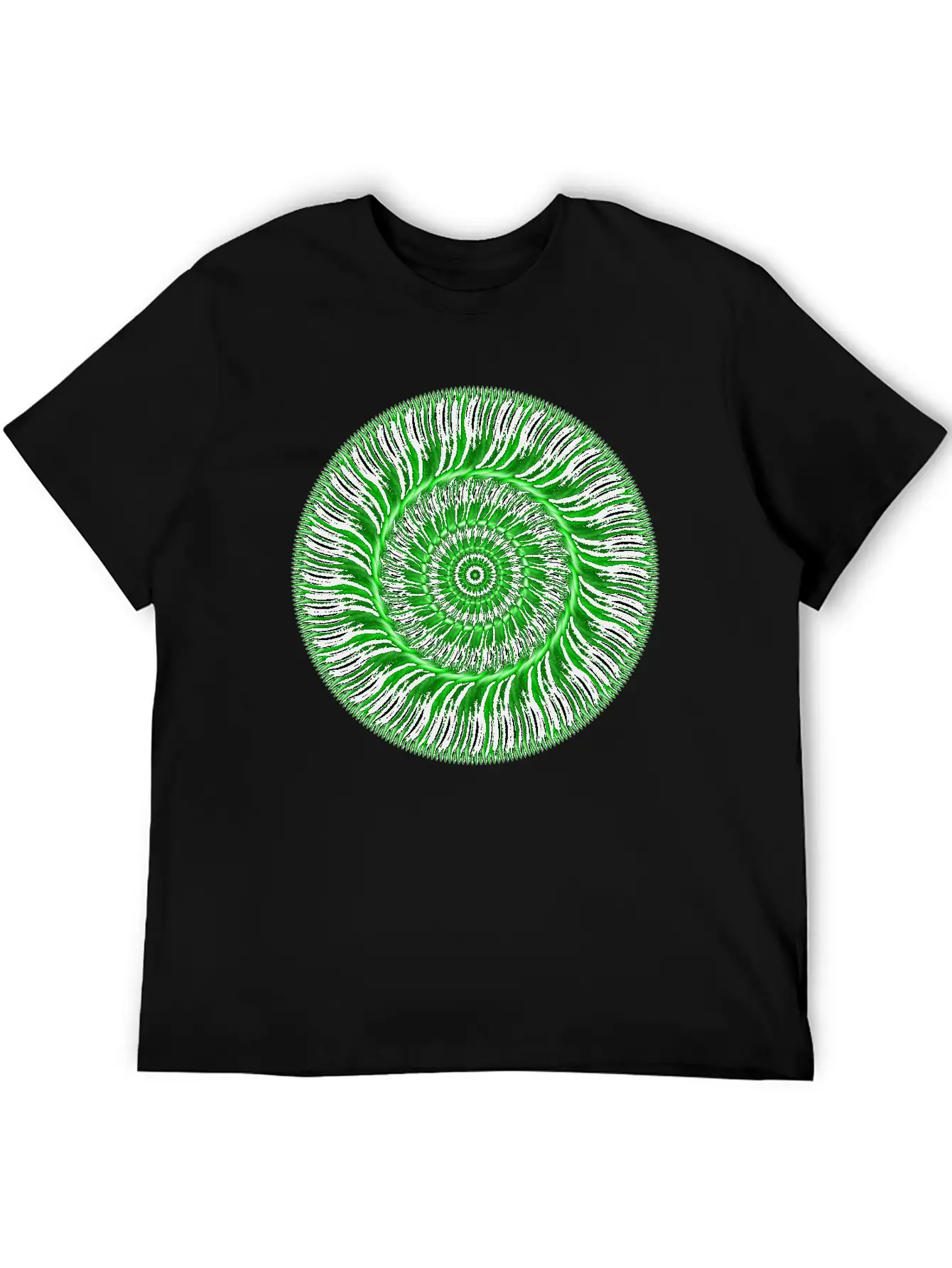Watcher Of Green Mandala Breathable Soft Cotton T-Shirt – Timeless Casual Look