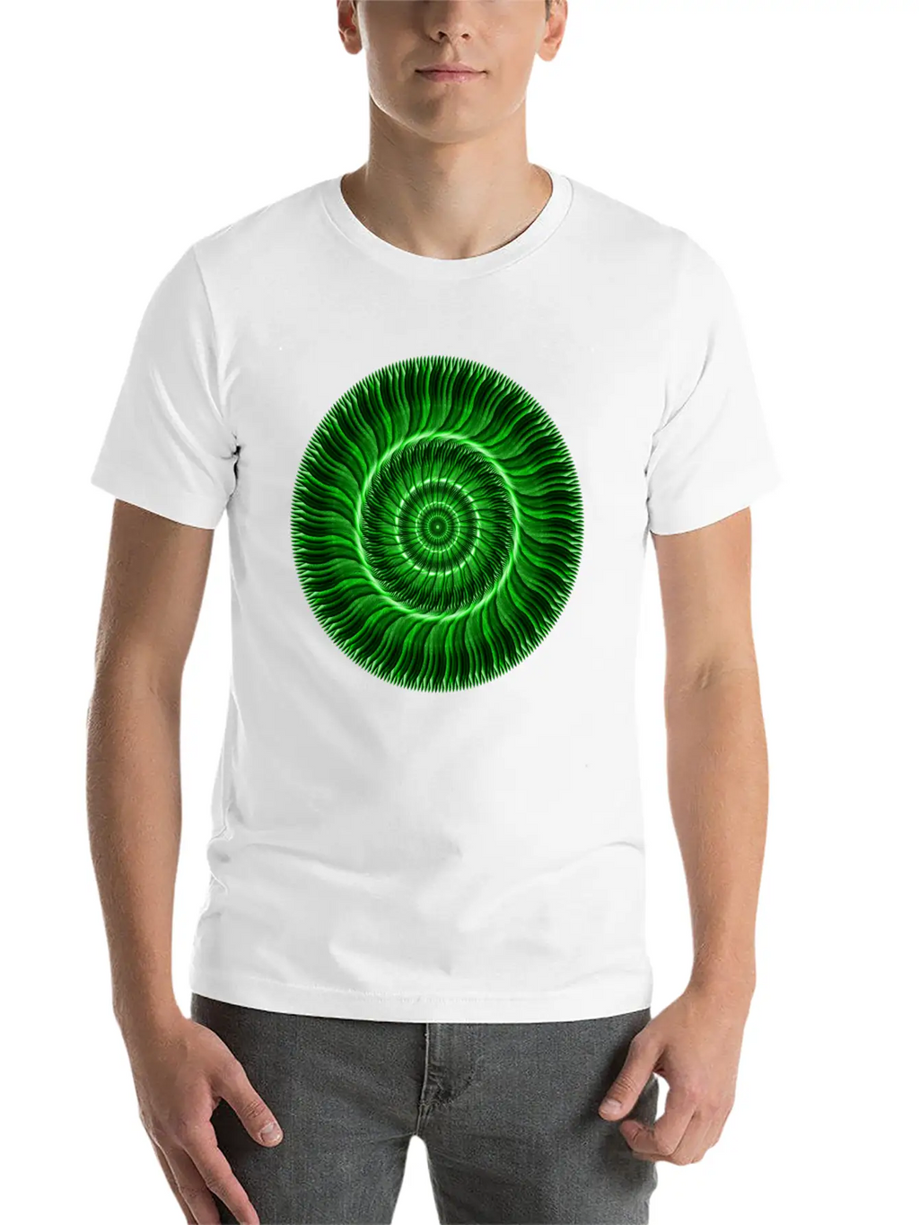 Watcher Of Green Mandala Breathable Soft Cotton T-Shirt – Timeless Casual Look