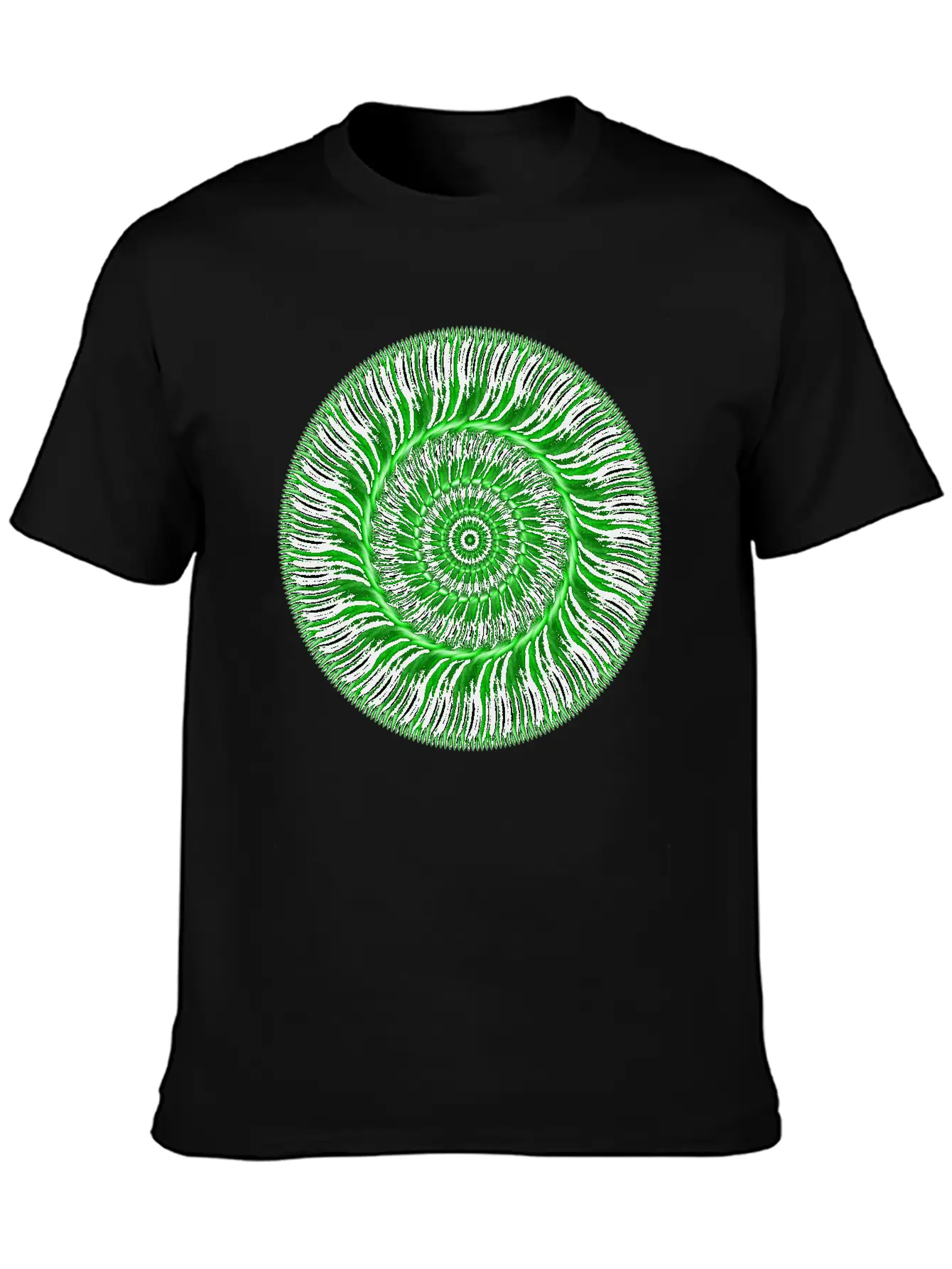 Watcher Of Green Mandala Breathable Soft Cotton T-Shirt – Timeless Casual Look