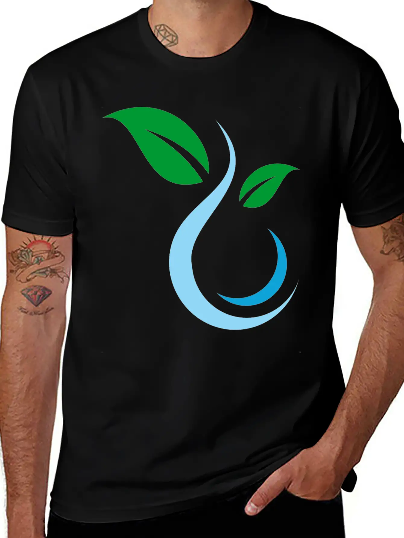 Water Nature Leaf Unisex Casual T-Shirt – Clean Design For Daily Comfort