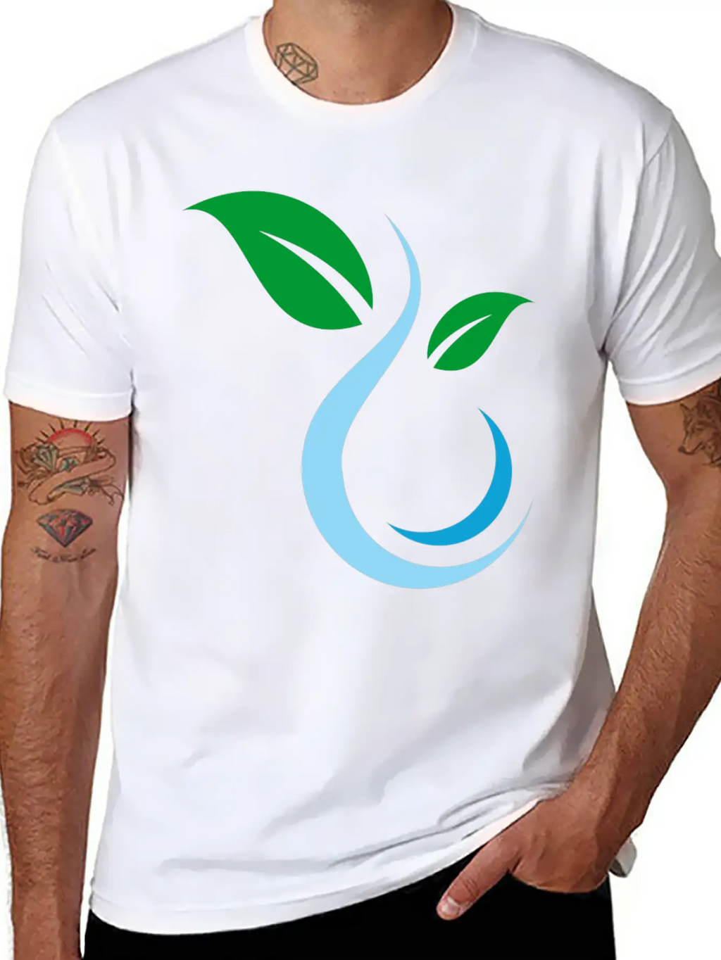 Water Nature Leaf Unisex Casual T-Shirt – Clean Design For Daily Comfort