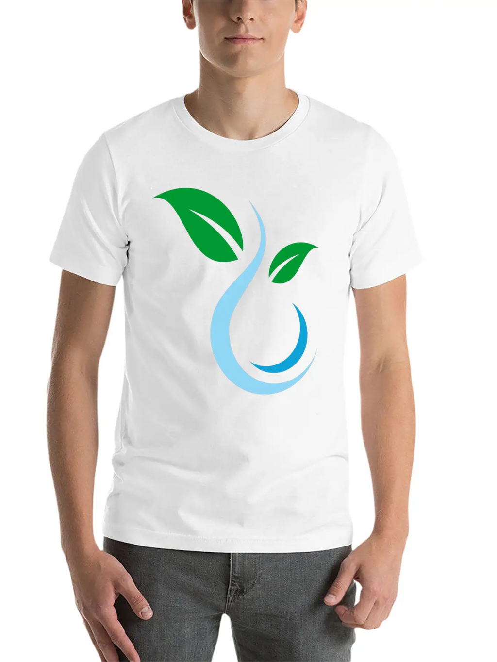 Water Nature Leaf Unisex Casual T-Shirt – Clean Design For Daily Comfort
