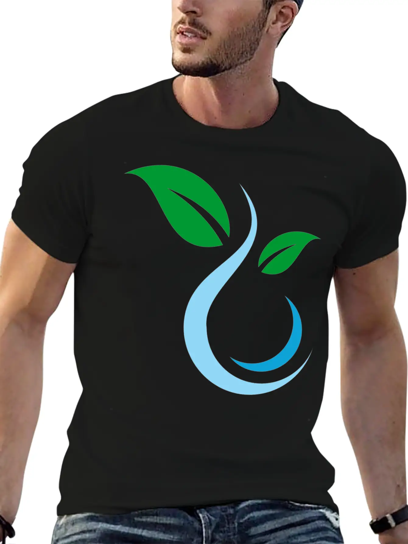 Water Nature Leaf Unisex Casual T-Shirt – Clean Design For Daily Comfort