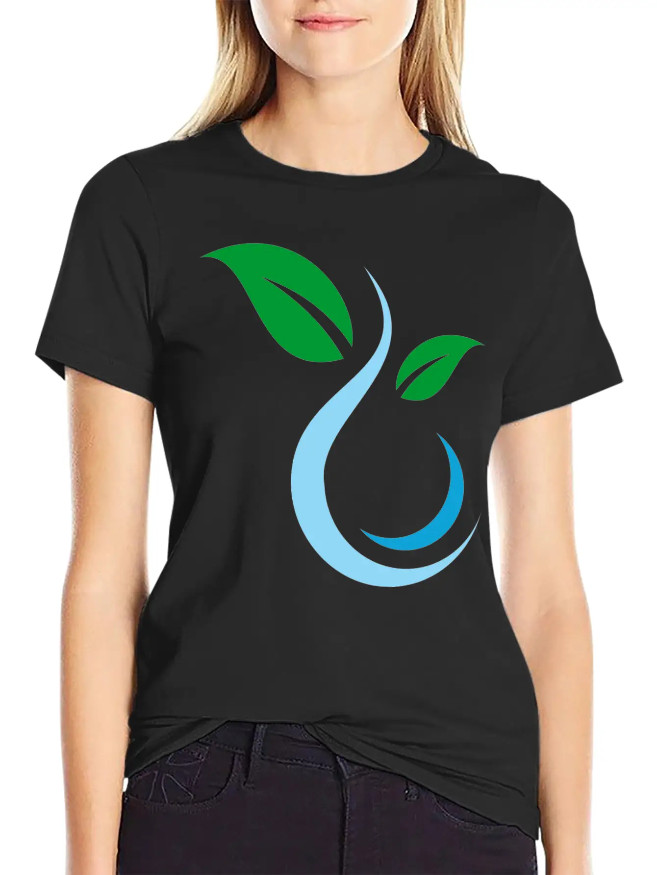 Water Nature Leaf Unisex Casual T-Shirt – Clean Design For Daily Comfort