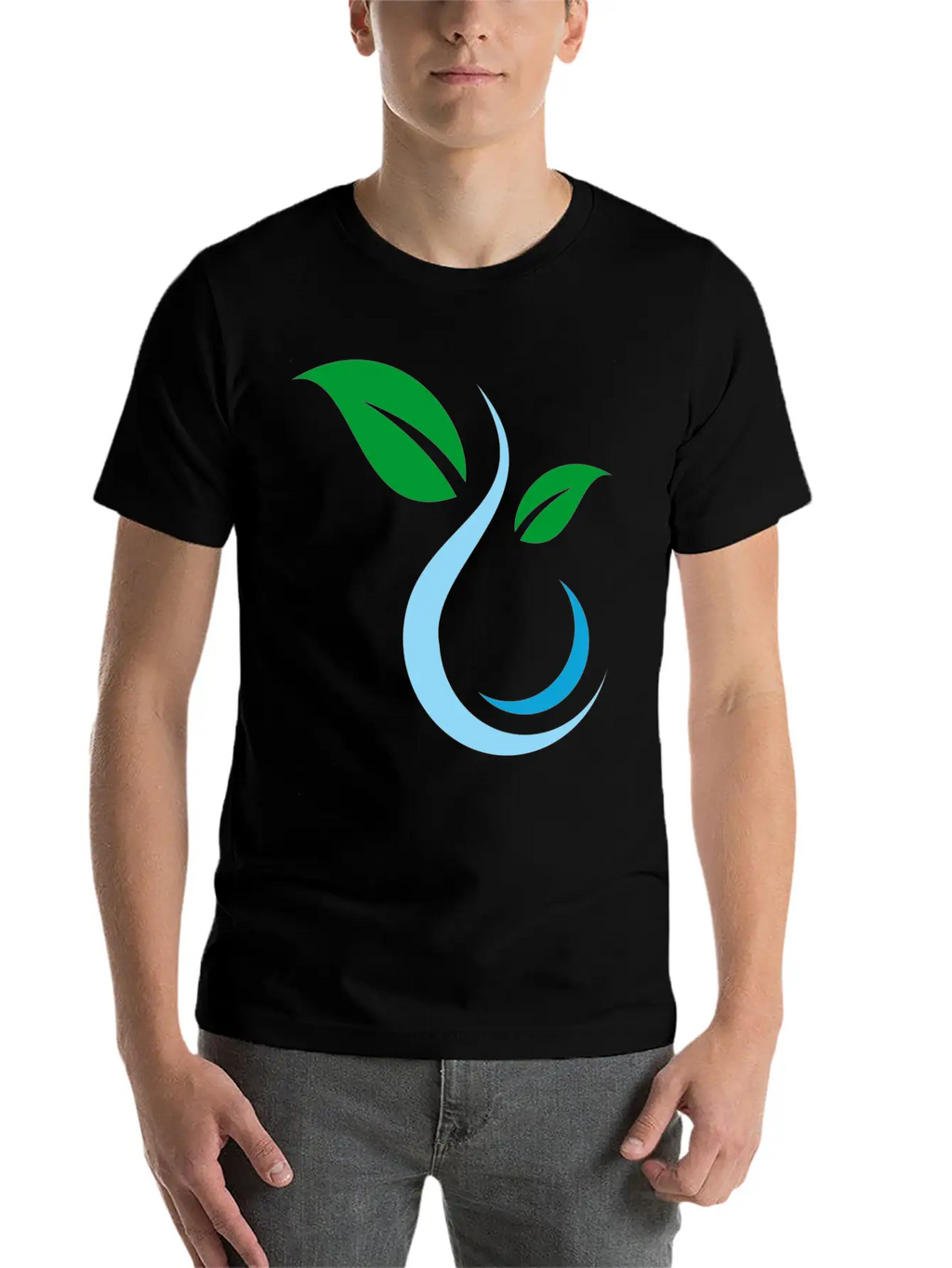 Water Nature Leaf Unisex Casual T-Shirt – Clean Design For Daily Comfort
