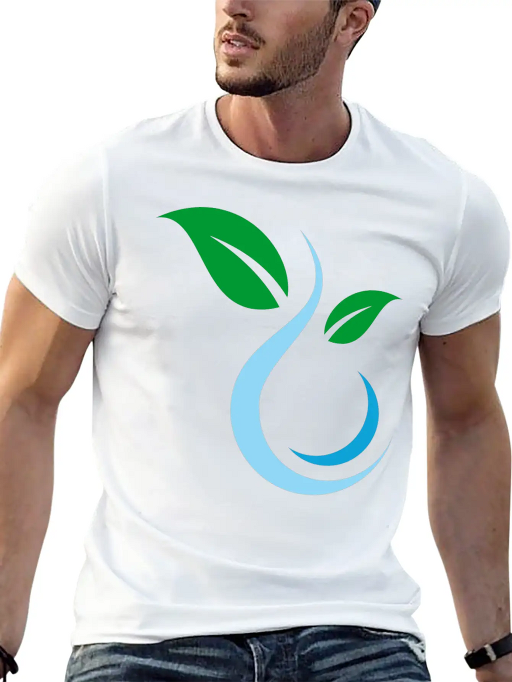 Water Nature Leaf Unisex Casual T-Shirt – Clean Design For Daily Comfort