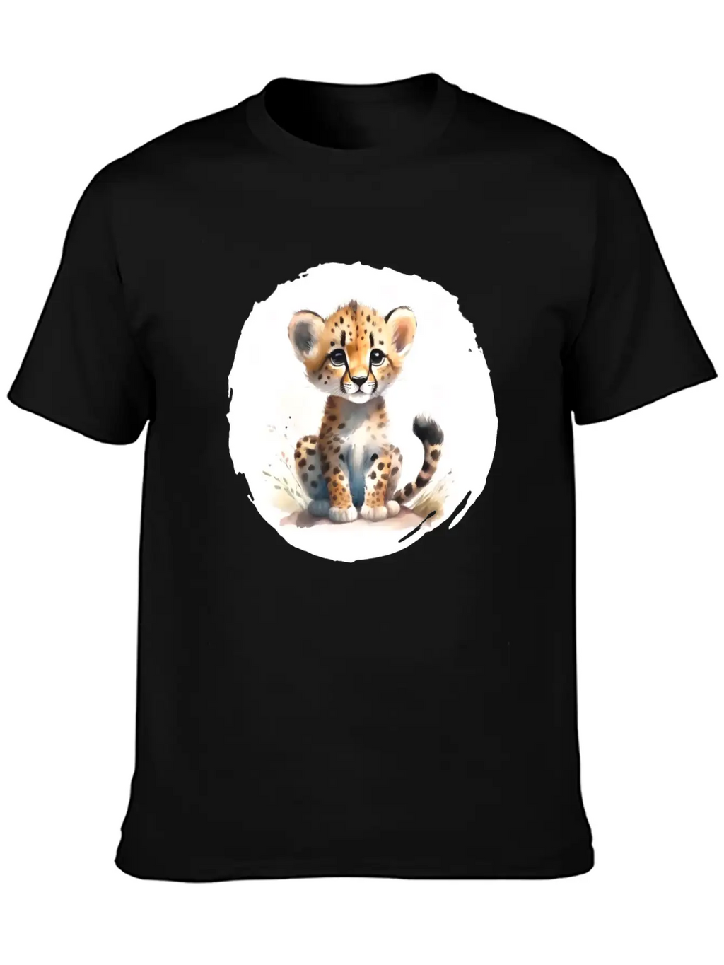 Watercolor Cheetah Stylish Everyday T-Shirt – Unisex Basic Cotton Tee