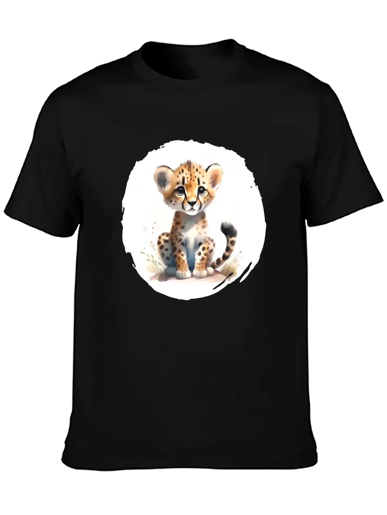 Watercolor Cheetah Stylish Everyday T-Shirt – Unisex Basic Cotton Tee