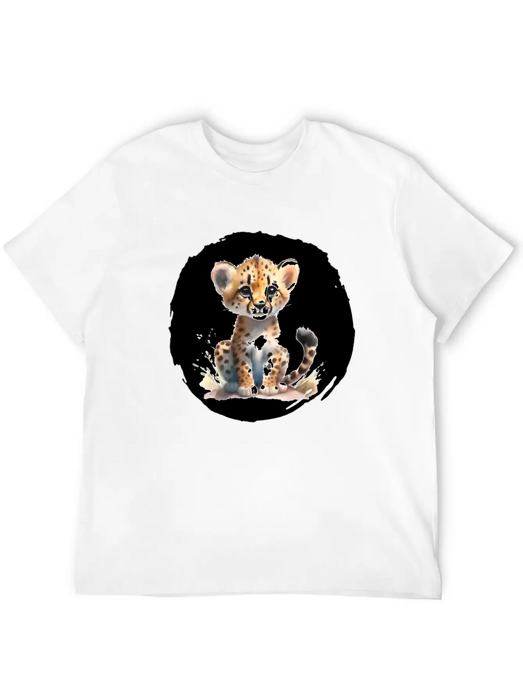 Watercolor Cheetah Stylish Everyday T-Shirt – Unisex Basic Cotton Tee