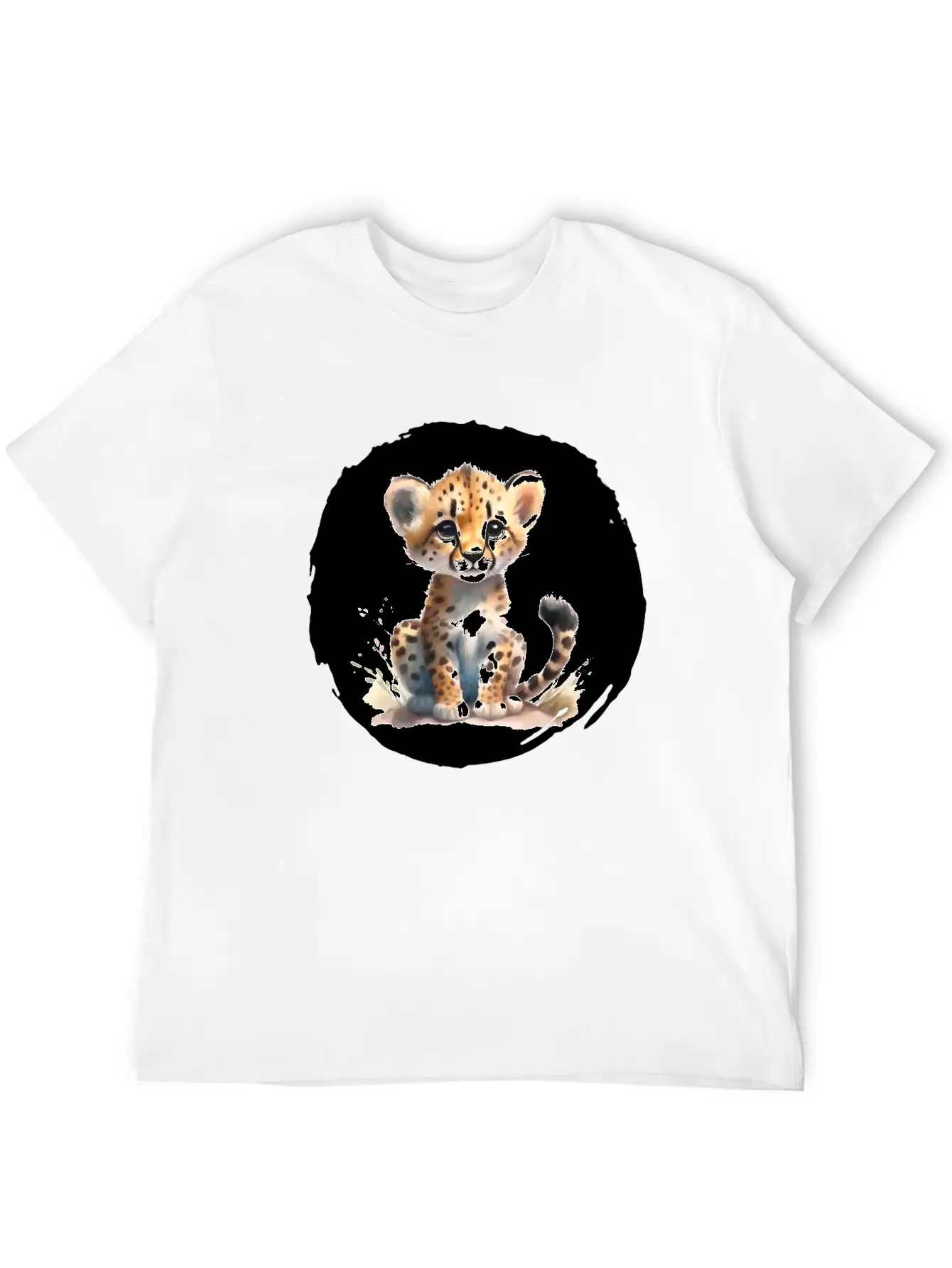 Watercolor Cheetah Stylish Everyday T-Shirt – Unisex Basic Cotton Tee
