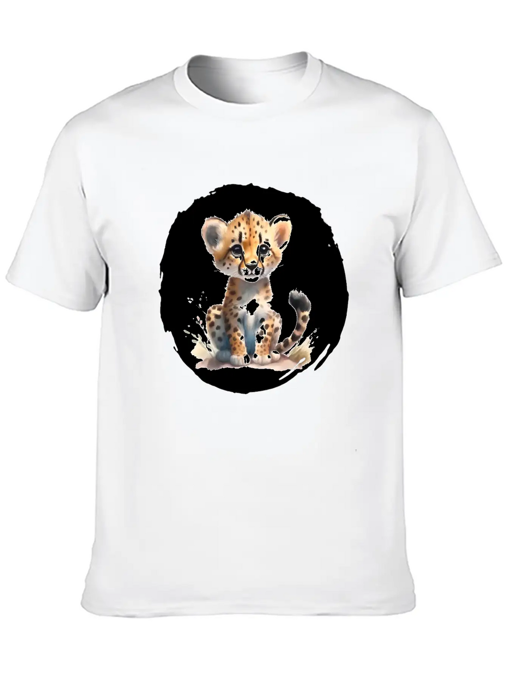 Watercolor Cheetah Stylish Everyday T-Shirt – Unisex Basic Cotton Tee