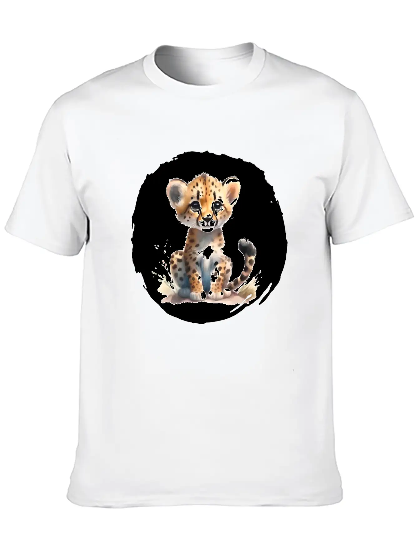 Watercolor Cheetah Stylish Everyday T-Shirt – Unisex Basic Cotton Tee