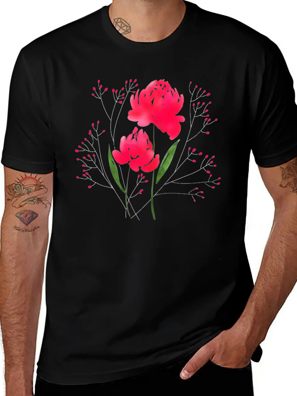 Watercolor Flower Unisex Casual T-Shirt – Clean Design For Daily Comfort