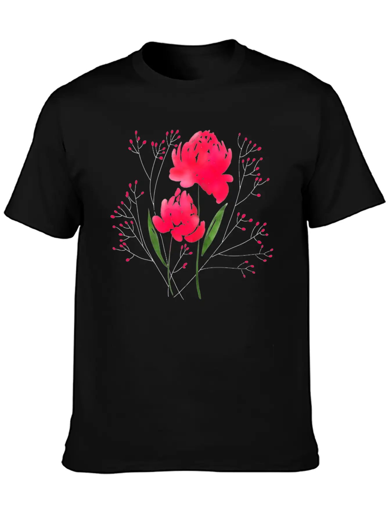 Watercolor Flower Unisex Casual T-Shirt – Clean Design For Daily Comfort