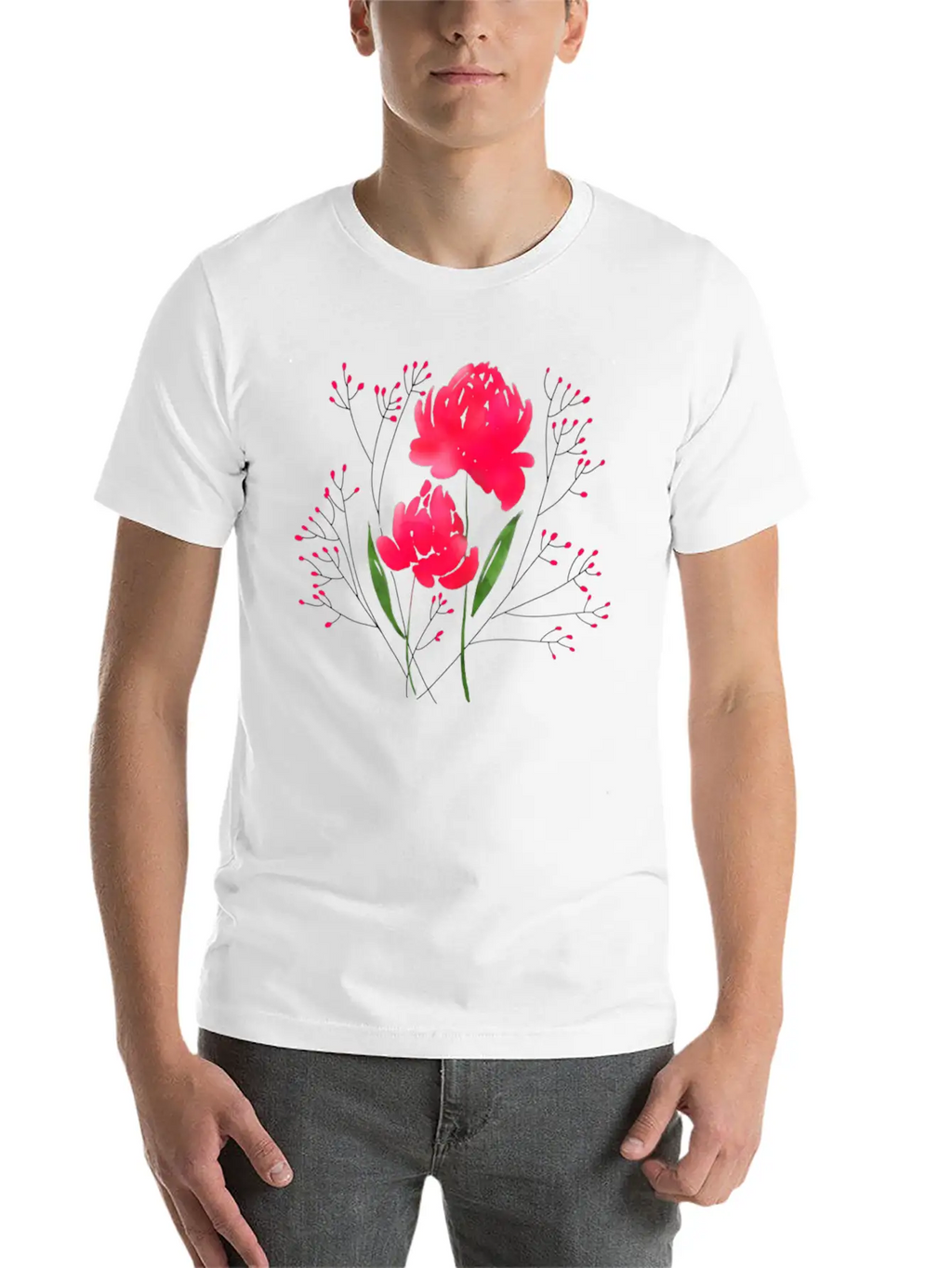 Watercolor Flower Unisex Casual T-Shirt – Clean Design For Daily Comfort